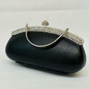 Daniella Tiny Purse W/ Rhinestones Handle & Cross-body Chain